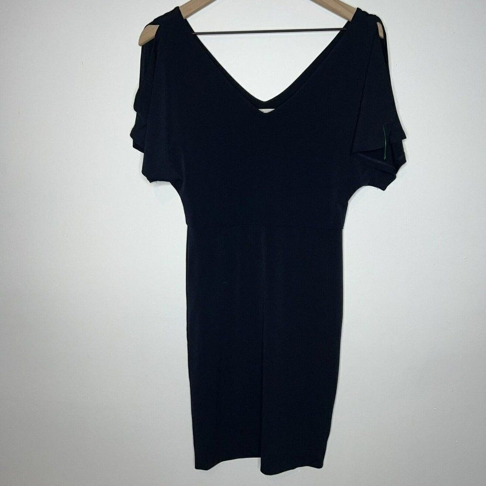 Velvet By Graham Spencer Open Shoulder Blue Mini Shift Dress Size XS